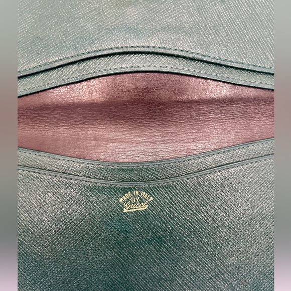 Gucci Vintage Wallet Purse GG Continental Brown Green Leather Quiet Luxury - Picture 6 of 14